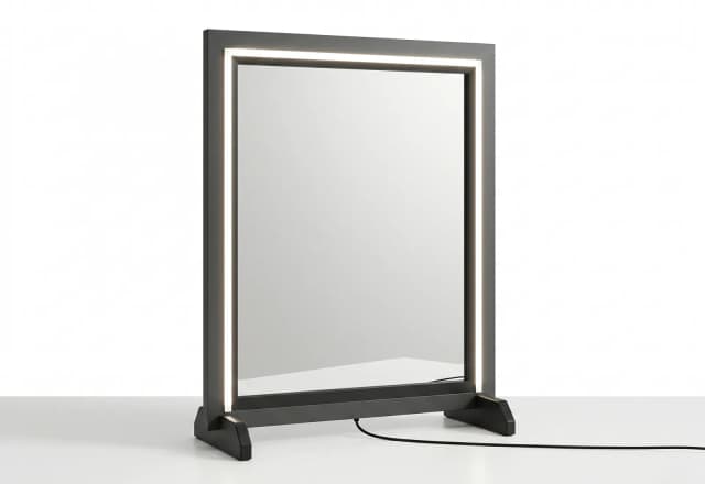 Specchio trucco LED nero dimmerabile