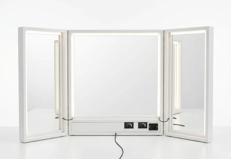 Specchio trucco LED trifacciale dimmerabile luce calda/fredda