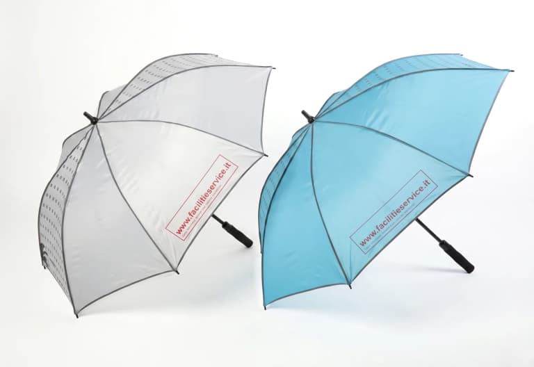 Ombrelli da set bianco e azzurro Facilitieservice