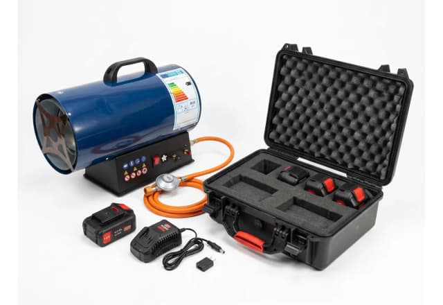 Cannone aria calda a gas a batteria con kit batterie