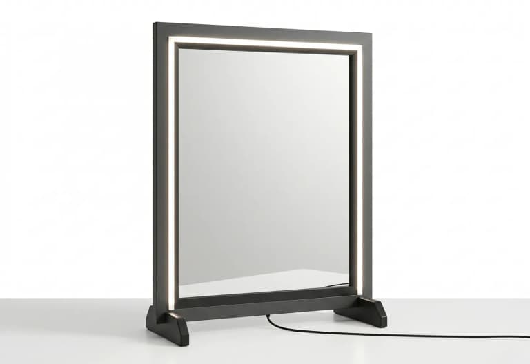 Specchio trucco LED nero dimmerabile