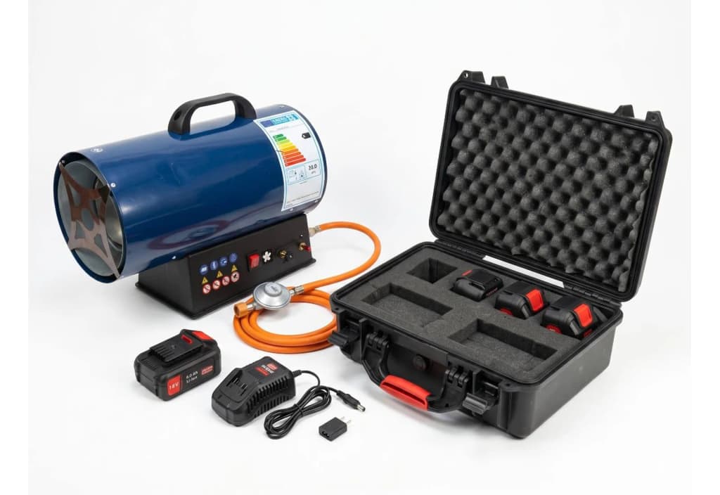 Cannone aria calda a gas a batteria con kit batterie